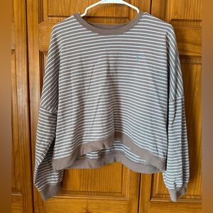 ZYIA Brown/Blue/White Striped Top